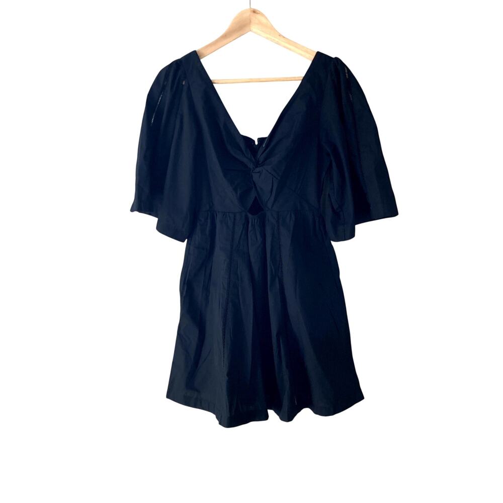 Abercrombie & Fitch Cutout Poplin Mini Dress Ladder Stitch Angel Sleeves Small